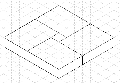 Datei:Einzelnes Würfelgebäude auf isometrischem Papier3.png
