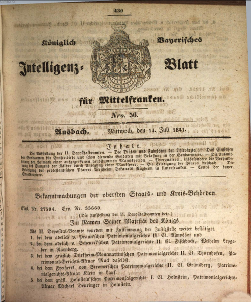 Datei:Koeniglich-Bayerisches-Intelligenzblatt-1841-Titel.png