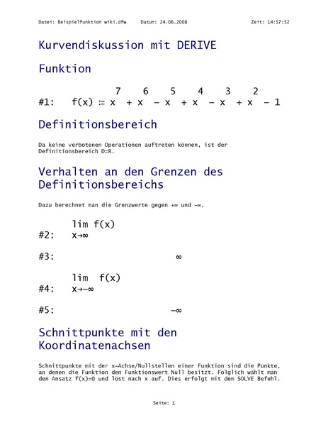Datei:Beispiel DERIVE Arbeitsblatt.pdf