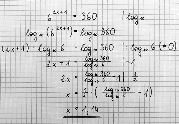 Exponentialgleichung Musterbeispiel