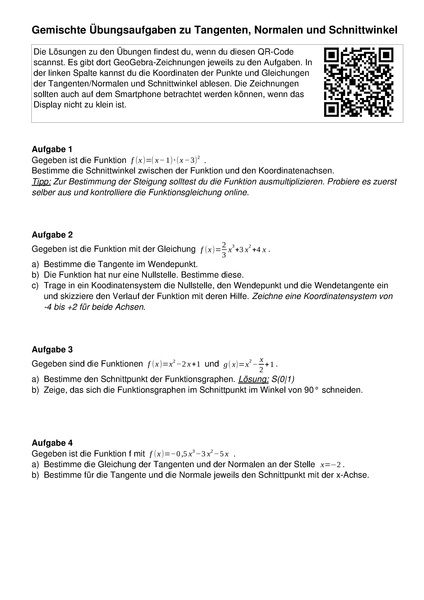 Datei:ÜBUNGSBLATT Gemischte Aufgaben Tangenten und Winkel.pdf
