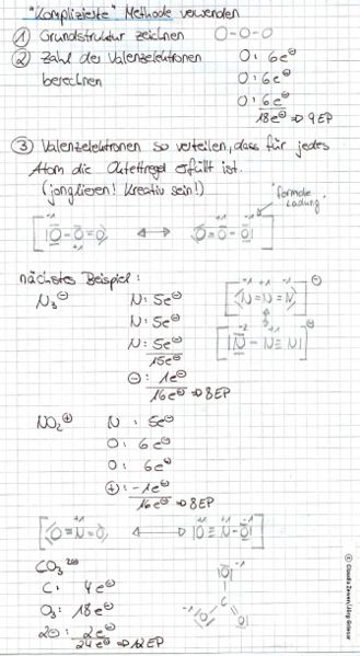 Datei:11074 Mitschrift 2008 Lk b Aufstellen von Lewis-Formeln für Verbindungen mit Elektronenpaarbindung - komplizierte Methode.jpg